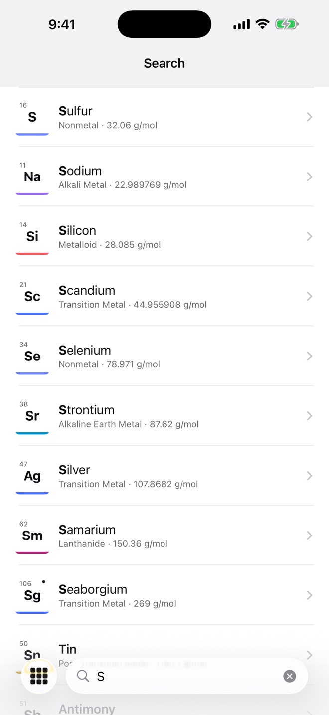 In the app: Instant search